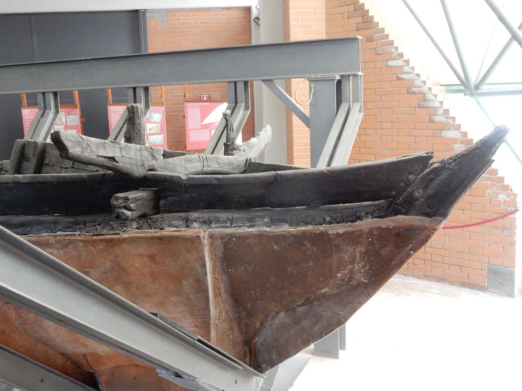 Herculaneum, June 2019. Looking towards stern of boat with attachment for rudder.
Photo courtesy of Buzz Ferebee.